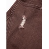 image:imageSidefeel Womens Jean Skirt Stretchy Ripped Frayed Button Fly Summer Denim SkirtCoffee