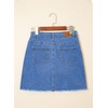 image:imageSidefeel Womens Jean Skirt Stretchy Ripped Frayed Button Fly Summer Denim SkirtLight Blue