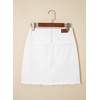 image:imageSidefeel Womens Jean Skirt Stretchy Ripped Frayed Button Fly Summer Denim SkirtWhite