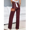 image:imageSidefeel Womens Jeans High Waisted Straight Leg Stretchy Jeans Trendy Loose Wide Leg Zimbaplatinum Denim Pants with PocketsBurgundy