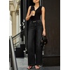 image:imageSidefeel Womens Wide Leg Jeans High Waisted Stretchy Baggy Front Seam Denim PantsBlack