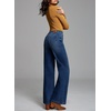 image:imageSidefeel Womens Wide Leg Jeans High Waisted Stretchy Baggy Front Seam Denim PantsDark Blue