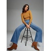image:imageSidefeel Womens Wide Leg Jeans High Waisted Stretchy Baggy Front Seam Denim PantsLight Blue