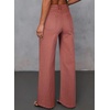 image:imageSidefeel Womens Wide Leg Jeans High Waisted Stretchy Baggy Front Seam Denim PantsMineral Red