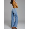 image:imageSidefeel Womens Wide Leg Jeans High Waisted Stretchy Baggy Front Seam Denim PantsSky Blue