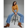 image:imageSidefeel Womens Wide Leg Jeans High Waisted Stretchy Baggy Front Seam Denim PantsSky Blue
