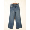 image:imageSidefeel Womens Wide Leg Jeans High Waisted Stretchy Baggy Front Seam Denim PantsVintage Blue