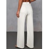 image:imageSidefeel Womens Wide Leg Jeans High Waisted Stretchy Baggy Front Seam Denim PantsWhite