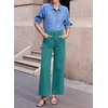 image:imageSidefeel Womens Wide Leg Jeans High Waisted Stretchy Jeans Straight Leg Loose Fit Zimbaplatinum Ankle Denim PantsLake Green