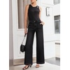 image:imageSidefeel Womens Wide Leg Jeans High Waisted Stretchy Straight Leg Baggy Denim Pants with PocketsBlack