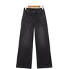 image:imageSidefeel Womens Wide Leg Jeans High Waisted Stretchy Straight Leg Baggy Denim Pants with PocketsBlack
