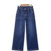 image:imageSidefeel Womens Wide Leg Jeans High Waisted Stretchy Straight Leg Baggy Denim Pants with PocketsBluing