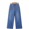 image:imageSidefeel Womens Wide Leg Jeans High Waisted Stretchy Straight Leg Baggy Denim Pants with PocketsLight Blue