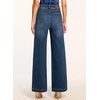 image:imageSidefeel Womens Wide Leg Jeans High Waisted Stretchy Straight Leg Baggy Denim Pants with PocketsReal Teal