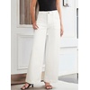 image:imageSidefeel Womens Wide Leg Jeans High Waisted Stretchy Straight Leg Baggy Denim Pants with PocketsWhite