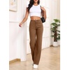 image:imageSidefeel Womens Wide Leg Jeans High Waisted Tummy Control Stretchy Straight Leg Elastic Waist Trendy Denim PantsBrown