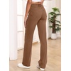 image:imageSidefeel Womens Wide Leg Jeans High Waisted Tummy Control Stretchy Straight Leg Elastic Waist Trendy Denim PantsBrown