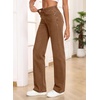 image:imageSidefeel Womens Wide Leg Jeans High Waisted Tummy Control Stretchy Straight Leg Elastic Waist Trendy Denim PantsBrown