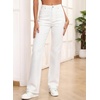 image:imageSidefeel Womens Wide Leg Jeans High Waisted Tummy Control Stretchy Straight Leg Elastic Waist Trendy Denim PantsWhite
