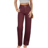 image:imageSidefeel Womens Jeans High Waisted Straight Leg Stretchy Jeans Trendy Loose Wide Leg Zimbaplatinum Denim Pants with PocketsBurgundy