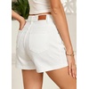 image:imageSidefeel Skorts for Woman High Waisted Jean Skort Wrap Stretchy Asymmetrical Skorts Casual Denim ShortsWhite