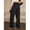 image:imageSidefeel Straight Leg Jeans for Women High Waisted Baggy Pants Loose Stretchy Wide Leg Cargo JeansBlack