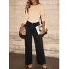 image:imageSidefeel Straight Leg Jeans for Women High Waisted Baggy Pants Loose Stretchy Wide Leg Cargo JeansBlack