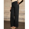 image:imageSidefeel Straight Leg Jeans for Women High Waisted Baggy Pants Loose Stretchy Wide Leg Cargo JeansBlack