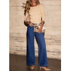 image:imageSidefeel Straight Leg Jeans for Women High Waisted Baggy Pants Loose Stretchy Wide Leg Cargo JeansBluing