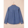 image:imageSidefeel Women Denim Shirt Long Sleeve Button Down Jean Shirts Casual Oversized Trendy Tops BlousesBlue