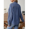 image:imageSidefeel Women Denim Shirt Long Sleeve Button Down Jean Shirts Casual Oversized Trendy Tops BlousesBlue