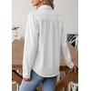 image:imageSidefeel Women Denim Shirt Long Sleeve Button Down Jean Shirts Casual Oversized Trendy Tops BlousesCream White