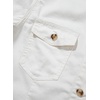 image:imageSidefeel Women Denim Shirt Long Sleeve Button Down Jean Shirts Casual Oversized Trendy Tops BlousesCream White