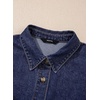 image:imageSidefeel Women Denim Shirt Long Sleeve Button Down Jean Shirts Casual Oversized Trendy Tops BlousesDark Blue
