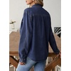 image:imageSidefeel Women Denim Shirt Long Sleeve Button Down Jean Shirts Casual Oversized Trendy Tops BlousesDark Blue