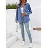 image:imageSidefeel Women Denim Shirt Long Sleeve Button Down Jean Shirts Casual Oversized Trendy Tops BlousesLight Blue