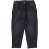 image:imageSidefeel Womens Capri Jeans High Waisted Summer Fashion Straight Leg Raw Hem Denim Capri PantsBlack