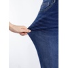 image:imageSidefeel Womens Capri Jeans High Waisted Summer Fashion Straight Leg Raw Hem Denim Capri PantsBlue