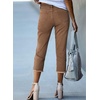 image:imageSidefeel Womens Capri Jeans High Waisted Summer Fashion Straight Leg Raw Hem Denim Capri PantsBrown