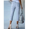 image:imageSidefeel Womens Capri Jeans High Waisted Summer Fashion Straight Leg Raw Hem Denim Capri PantsE Sky Blue