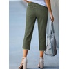 image:imageSidefeel Womens Capri Jeans High Waisted Summer Fashion Straight Leg Raw Hem Denim Capri PantsGreen