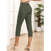 image:imageSidefeel Womens Capri Jeans High Waisted Summer Fashion Straight Leg Raw Hem Denim Capri PantsGreen