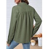 image:imageSidefeel Womens Denim Shirt Button Down Long Sleeve Ruffled Edge Jean Blouses TopsGreen