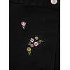 image:imageSidefeel Womens High Waisted Jean Shorts Stretchy Floral Mini Embroidered Wrap Denim Skort with PocketsBlack