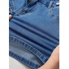 image:imageSidefeel Womens High Waisted Jean Shorts Stretchy Floral Mini Embroidered Wrap Denim Skort with PocketsLight Blue
