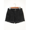 image:imageSidefeel Womens Jean Cargo Shorts High Waisted Stretchy Trendy Raw Hem Denim Shorts with PocketsBlack