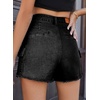 image:imageSidefeel Womens Jean Cargo Shorts High Waisted Stretchy Trendy Raw Hem Denim Shorts with PocketsBlack