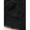 image:imageSidefeel Womens Jean Cargo Shorts High Waisted Stretchy Trendy Raw Hem Denim Shorts with PocketsBlack