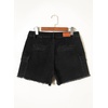 image:imageSidefeel Womens Jean Cargo Shorts High Waisted Stretchy Trendy Raw Hem Denim Shorts with PocketsBlack