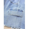 image:imageSidefeel Womens Jean Cargo Shorts High Waisted Stretchy Trendy Raw Hem Denim Shorts with PocketsSky Blue